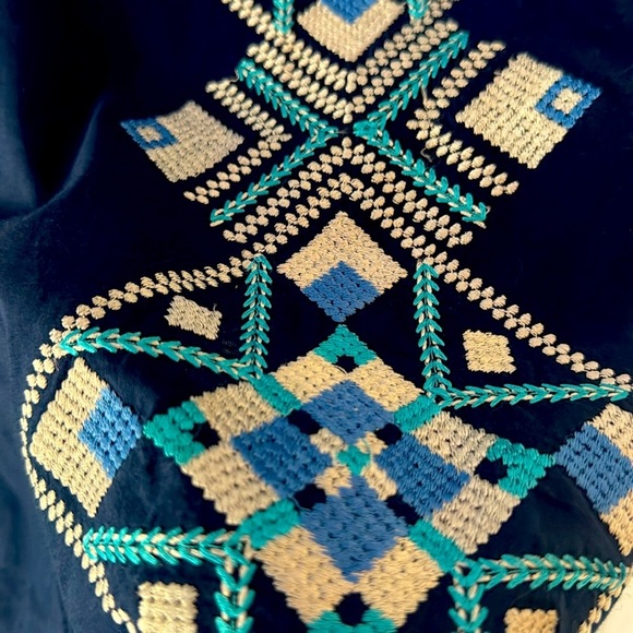 Mud Pie Boho Navy neck cover up medium - Picture 3 of 5